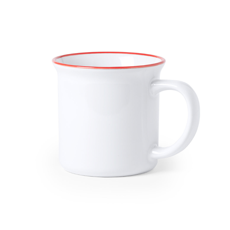 Taza de cerámica blanca de 300 ml. VINTAGE